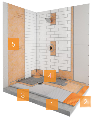 Shower with ramp 