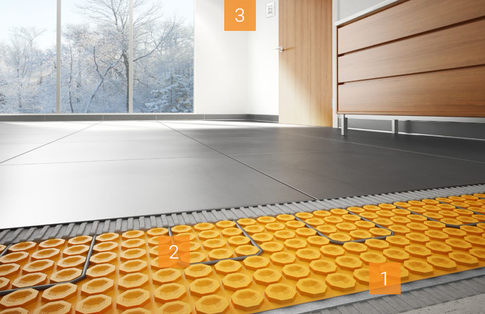 DITRA-HEAT-DUO with a concrete substrate